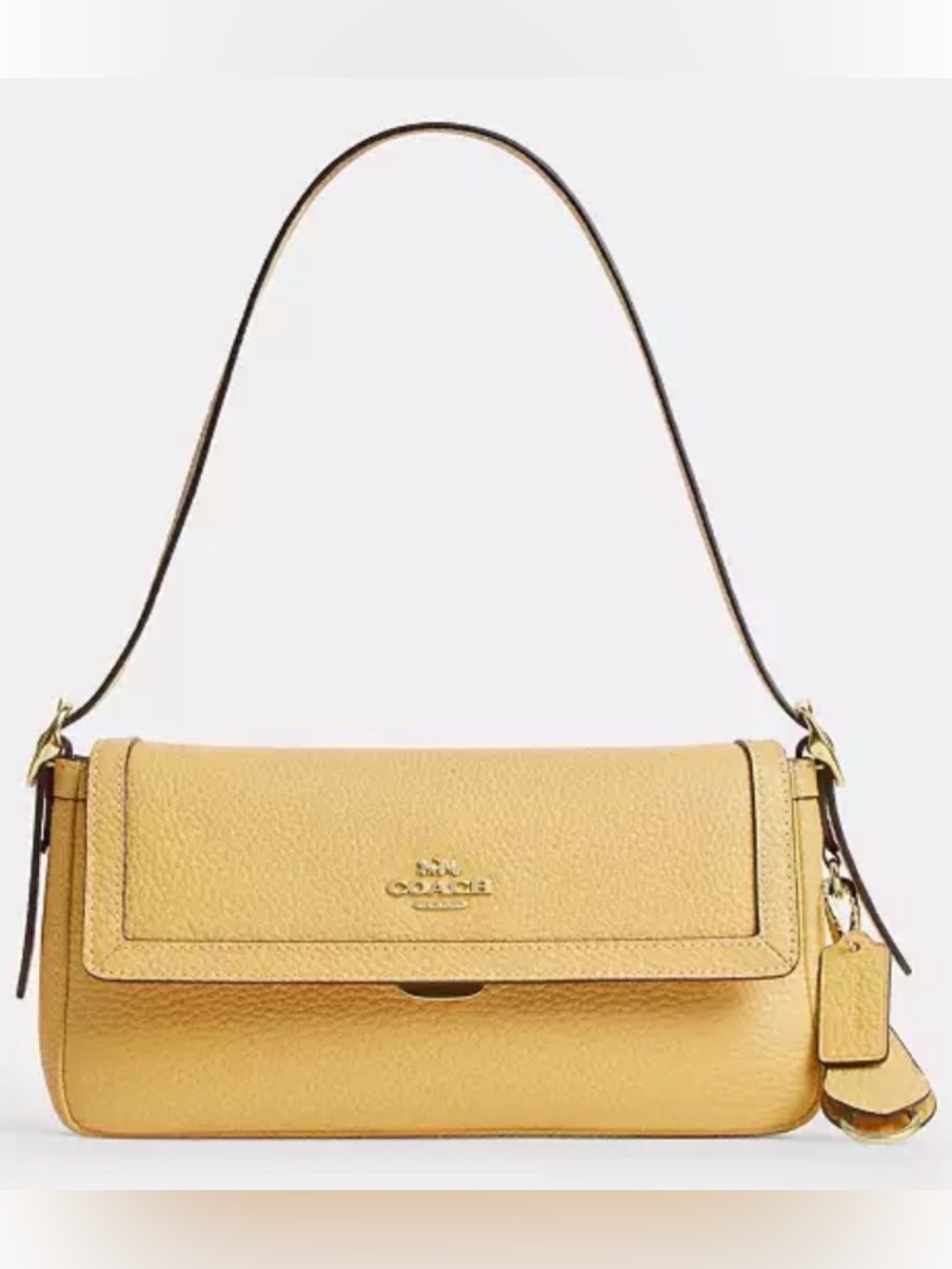 COACH Etta Small Flap Shoulder Bag, SOFT YELLOW - Picture 10 of 10